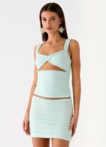 Lea Lace Mini Skirt - Blue - 图片 3