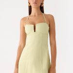 Leah Halter Mini Dress - Sage