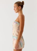 Leena Strapless Beaded Mini Dress - Swirl Sequin - 图片 5
