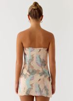 Leena Strapless Beaded Mini Dress - Swirl Sequin - 图片 6