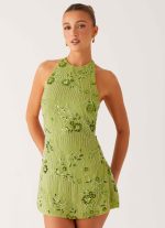 Leo Beaded Mini Dress - Green - 图片 5