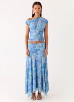 Liana Asymmetrical Top - Aqua Paisley - 图片 2