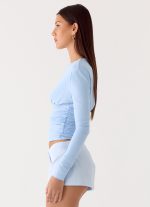 Liana Long Sleeve Top - Blue - 图片 3