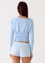 Liana Long Sleeve Top - Blue - 图片 4