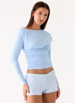 Liana Long Sleeve Top - Blue - 图片 5