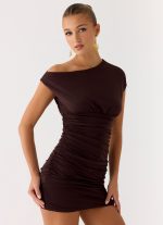 Liana Mini Dress - Chocolate - 图片 6