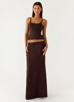 Like A Flower Maxi Skirt - Chocolate - 图片 5