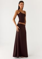 Like A Flower Maxi Skirt - Chocolate - 图片 6