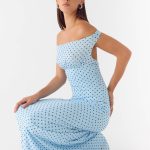Like Me Now Maxi Dress - Blue Mocha Dot