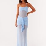 Lily Halter Maxi Dress - Blue