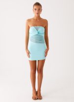 Lita Twist Mini Dress - Turquoise - 图片 2