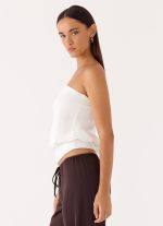 Livia Strapless Top - White - 图片 2