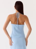 Log In Halter Top - Blue - 图片 4