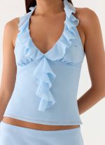 Log In Halter Top - Blue - 图片 5