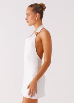 Love Line Halter Mini Dress - White - 图片 2