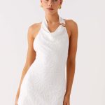 Love Line Halter Mini Dress - White