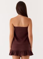 Lucie Mae Linen Mini Skirt - Chocolate Drizzle - 图片 4