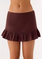 Lucie Mae Linen Mini Skirt - Chocolate Drizzle - 图片 6