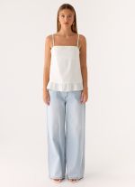 Lucie Mae Linen Top - White - 图片 4