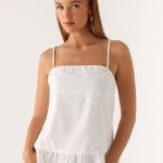 Lucie Mae Linen Top - White