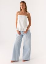 Lucie Mae Linen Top - White - 图片 6