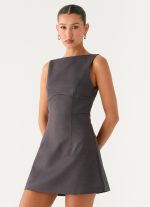 Lulita Mini Dress - Charcoal Grey - 图片 5