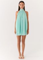 Lyrah Halter Mini Dress - Mint - 图片 4