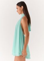 Lyrah Halter Mini Dress - Mint - 图片 2