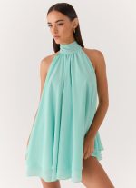 Lyrah Halter Mini Dress - Mint - 图片 5