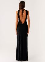 lyria Mesh Maxi Dress - Black - 图片 4