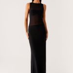 lyria Mesh Maxi Dress - Black