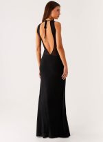lyria Mesh Maxi Dress - Black - 图片 5