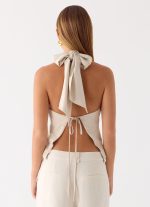 Maddox Linen Top - Oat - 图片 2