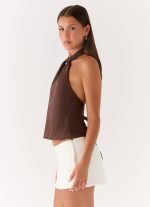 Maddox Scarf Top - Chocolate - 图片 3