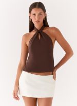 Maddox Scarf Top - Chocolate - 图片 4