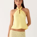 Maddox Scarf Top - Lemon