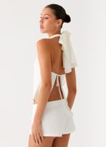 Maddox Scarf Top - White - 图片 6