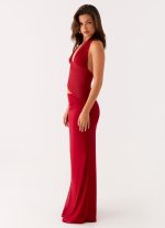 Main Act Halter Maxi Dress - Raspberry - 图片 4