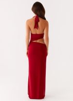 Main Act Halter Maxi Dress - Raspberry - 图片 5