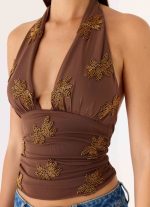 Malachi Beaded Top - Chocolate - 图片 6