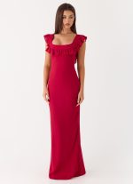 Malina Maxi Dress - Deep Red - 图片 4