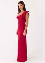 Malina Maxi Dress - Deep Red - 图片 2