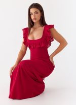 Malina Maxi Dress - Deep Red - 图片 5