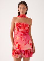 Manon Scarf Mini Dress - Sun Blushed Bloom