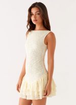 Manuka Ruffle Mini Dress - Yellow - 图片 3