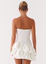 Marie Mini Dress - White - 图片 4