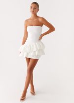 Marie Mini Dress - White - 图片 6