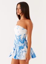 Mario Mini Dress - Blue Floral Print - 图片 3