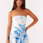 Mario Mini Dress - Blue Floral Print