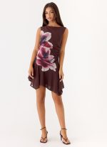 Maris Asymmetrical Mini Dress - Velvet Bloom - 图片 5
